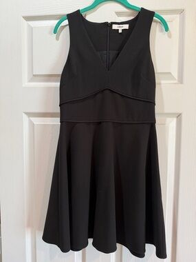 Likely Black Sleeveless V-Neck Fit & Flare Mini Dress